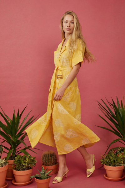 Платье Lokka 1874 желтый/белый - фото 3