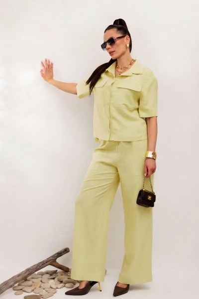 Брюки, жакет Galean Style 982.1 лимонный - фото 4
