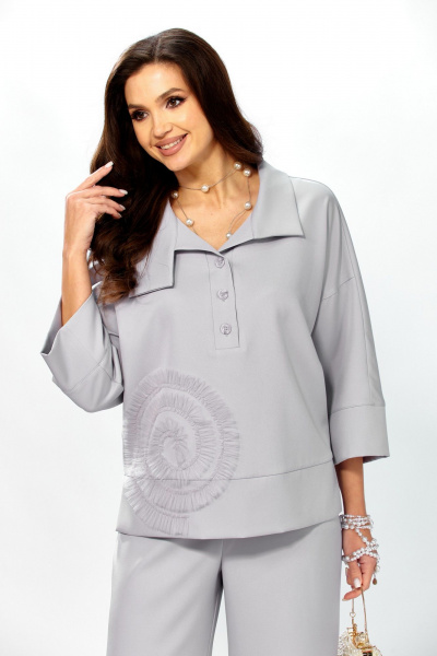 Блуза, брюки ZigzagStyle 559-2 светло-серый - фото 6