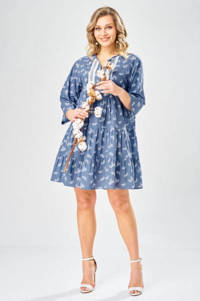 Платье Твой имидж 2382 синий_принт - фото 4