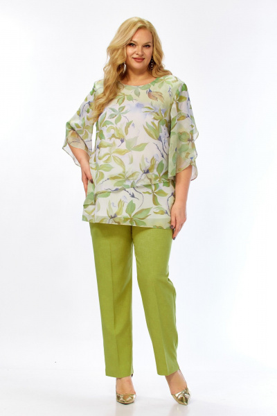 Блуза, брюки Элль-стиль 2461 фисташка - фото 11