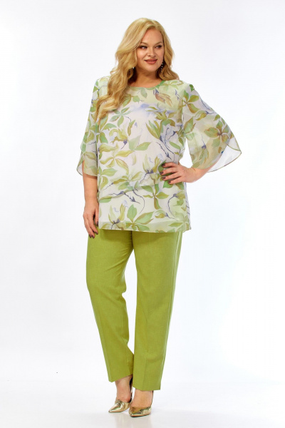 Блуза, брюки Элль-стиль 2461 фисташка - фото 10