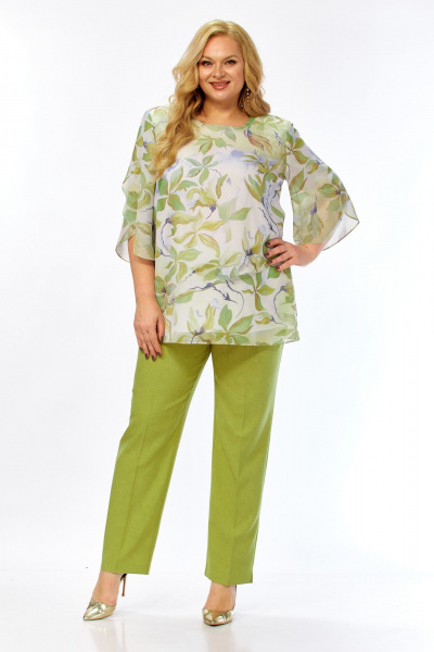 Блуза, брюки Элль-стиль 2461 фисташка - фото 9