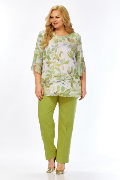 Блуза, брюки Элль-стиль 2461 фисташка - фото 7