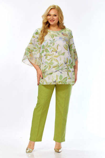 Блуза, брюки Элль-стиль 2461 фисташка - фото 3