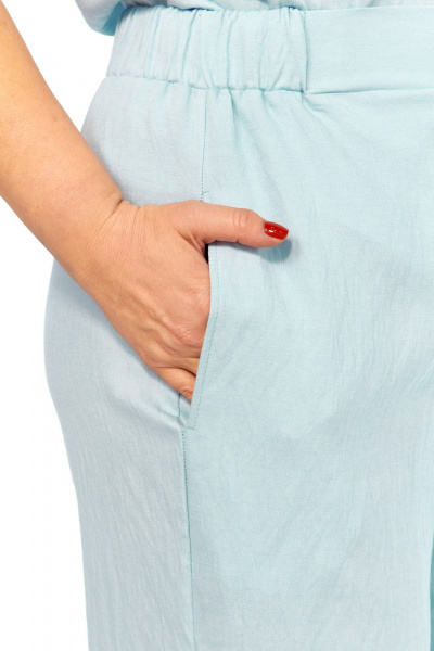 Блуза, брюки, топ Элль-стиль 2466 голубой_принт_цветы - фото 12