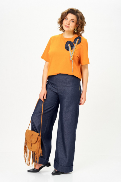 Брюки, футболка Michel chic 1368/1 манго-синий - фото 6