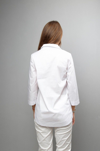 Блуза А-образного силуэта с принтом ласточки и коротким рукавом Mita ЖМ1056 белый_ласточки - фото 3