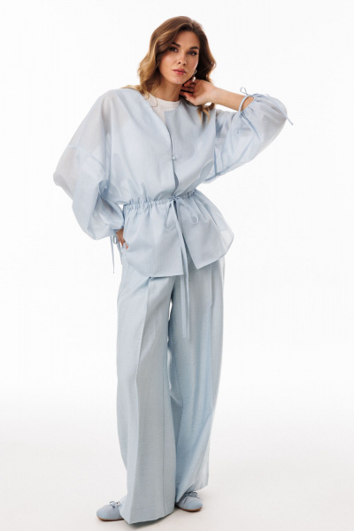Блуза EOLA 3085 голубой_полоска - фото 8