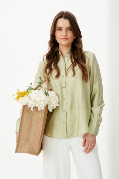 Блуза Панда 103044 оливковый - фото 2