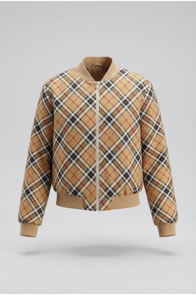 Жакет Nova Line 10523 клетка бежевая - фото 2