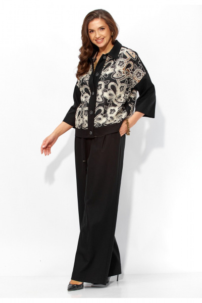 Брюки, жакет, топ TAiER 1437 черный - фото 3