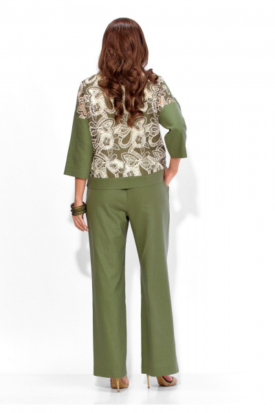 Брюки, жакет, топ TAiER 1437 олива - фото 4