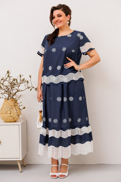 Блуза, юбка Romanovich Style 2-2676 синий - фото 2