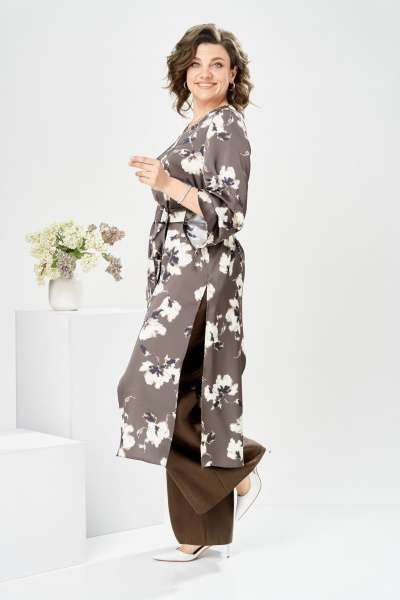 Брюки, туника Romanovich Style 2-2750 цветы/коричневый - фото 10