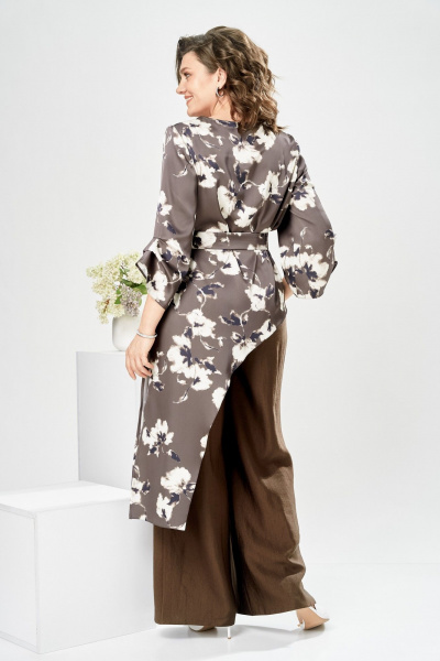 Брюки, туника Romanovich Style 2-2750 цветы/коричневый - фото 7