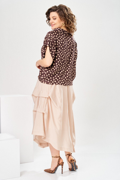 Блуза, юбка Romanovich Style 2-2916 горох/бежевый - фото 12