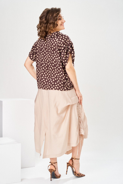 Блуза, юбка Romanovich Style 2-2916 горох/бежевый - фото 6