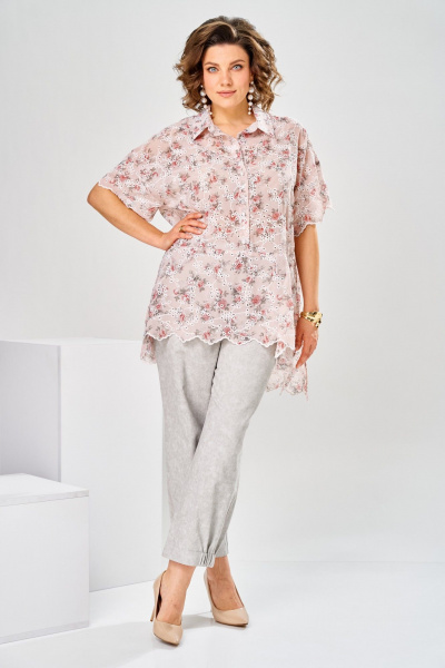 Блуза, брюки Romanovich Style 2-2928 розовый/серый - фото 2