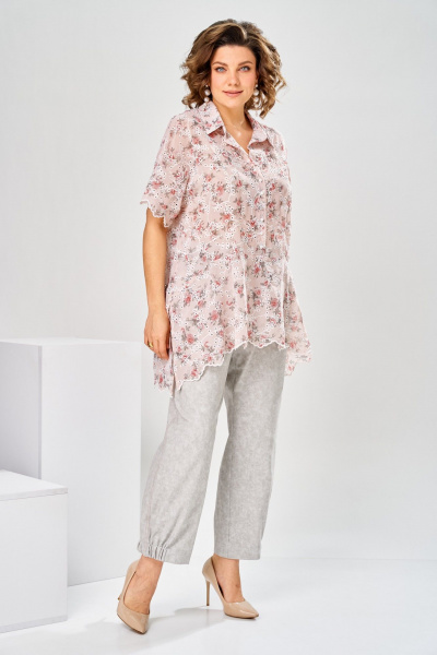 Блуза, брюки Romanovich Style 2-2928 розовый/серый - фото 1