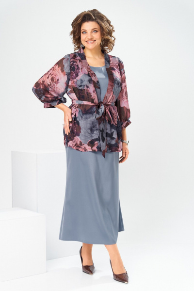 Кардиган, платье Romanovich Style 3-2789 серый - фото 1