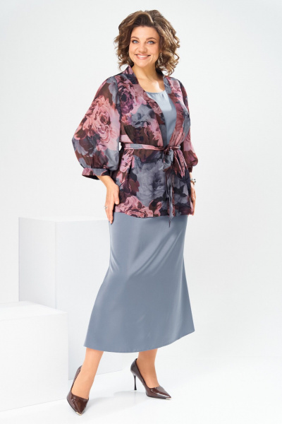 Кардиган, платье Romanovich Style 3-2789 серый - фото 4