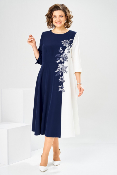 Платье Romanovich Style 1-2905 сине-белый - фото 1