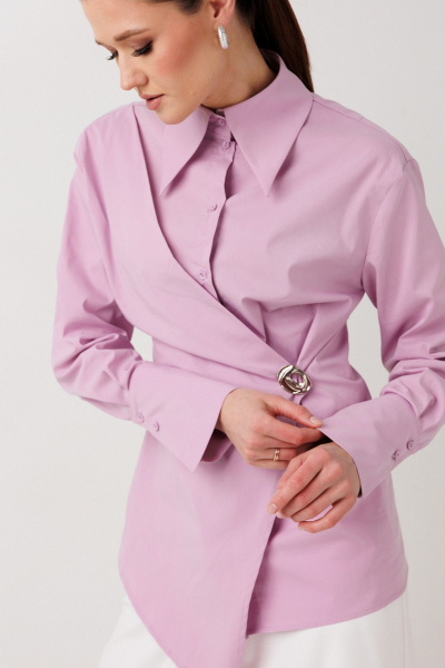 Рубашка ERTANNO 1027 сиреневый - фото 7