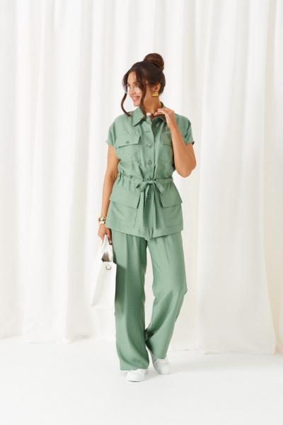 Брюки, жилет Beautiful&Free 6452 мятный - фото 2