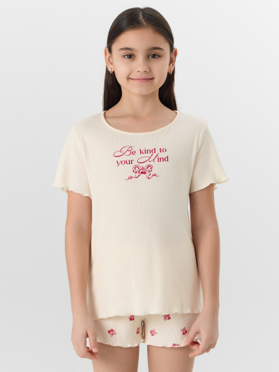 Футболка, шорты Mark Formelle 567739/25-39062ПП-1 св.молочный_вишенки_на_св.молочном_2_сл_на_пол - фото 1