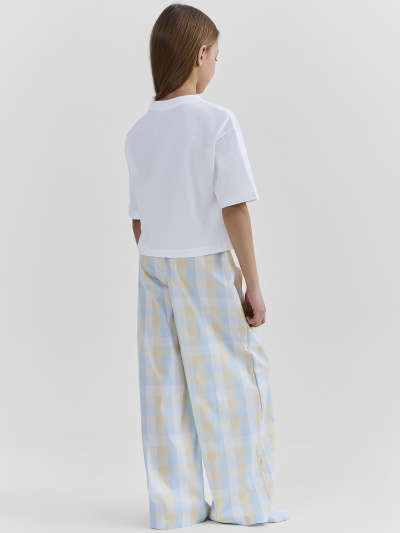 Брюки, футболка Mark Formelle 567749/25-39522ПП-14 белый_желто_голубая_клетка_3_сл_на_пол - фото 2