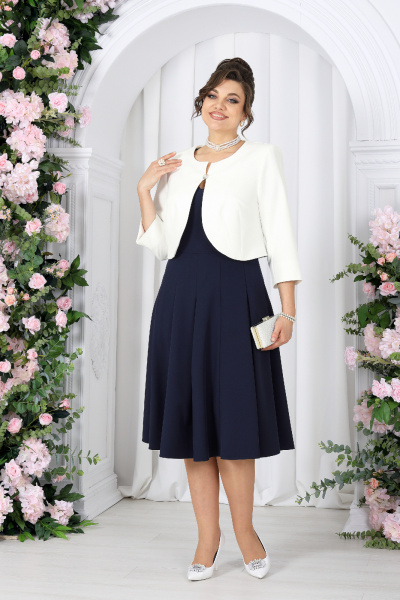 Жакет, платье Ninele 6013 темно-синий - фото 4