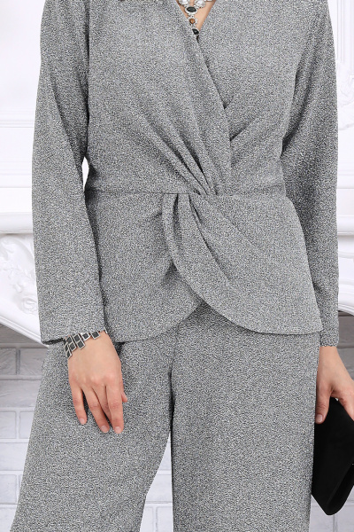 Блуза, брюки Ninele 6107 серебро - фото 3