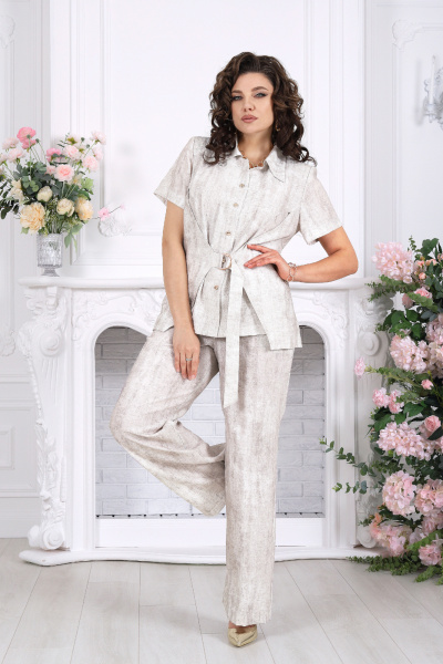 Блуза, брюки Ninele 6108 светло-бежевый - фото 6