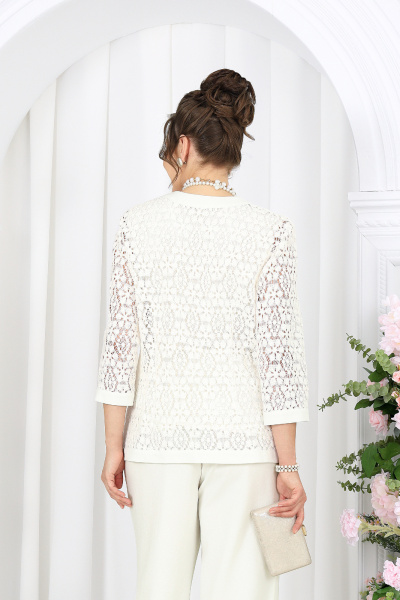 Брюки, жакет, топ Ninele 7518 молочный - фото 12