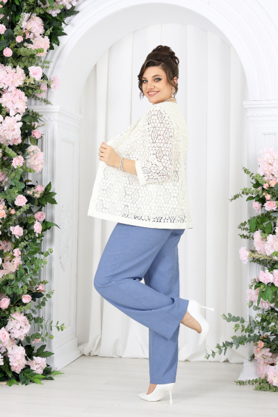 Брюки, жакет, топ Ninele 7518 небесный - фото 9