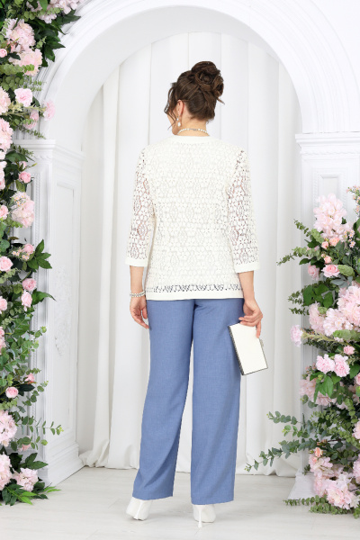 Брюки, жакет, топ Ninele 7518 небесный - фото 12