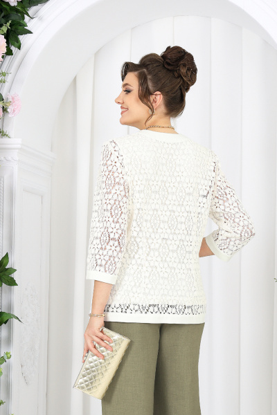 Брюки, жакет, топ Ninele 7518 оливка - фото 10