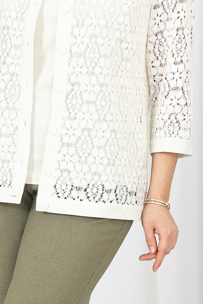 Брюки, жакет, топ Ninele 7518 оливка - фото 12