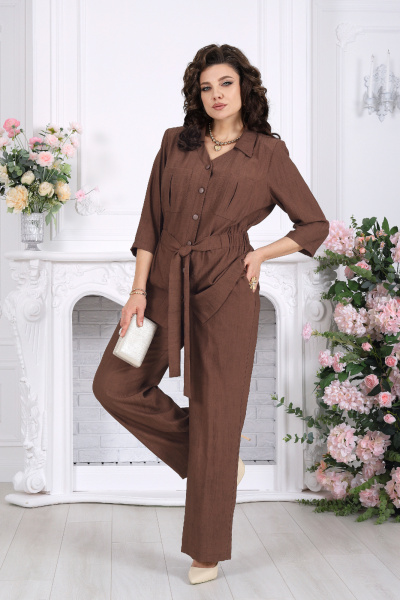 Блуза, брюки Ninele 7520 коричневый - фото 6