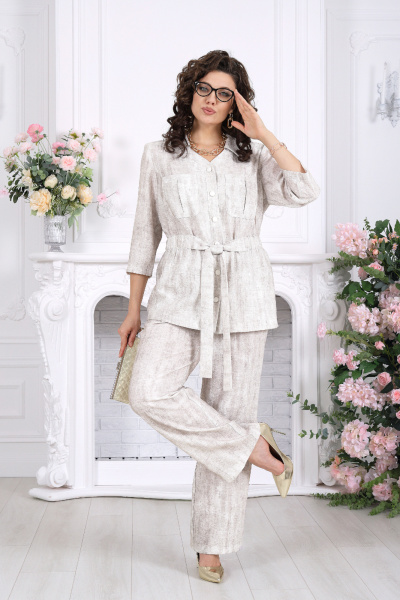 Блуза, брюки Ninele 7520 светло-бежевый - фото 4