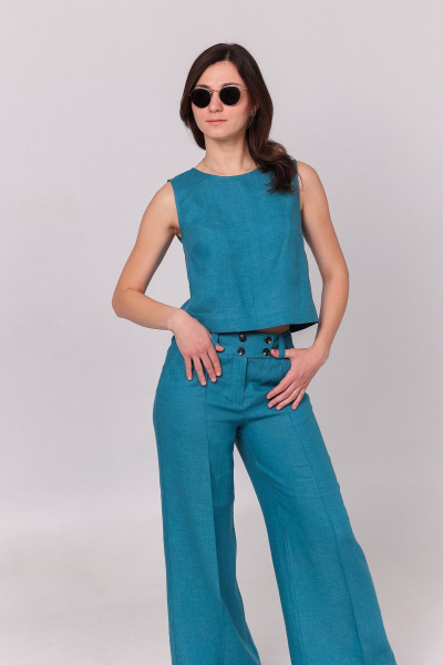 Брюки, топ Соджи 619 светло-бирюзовый - фото 6