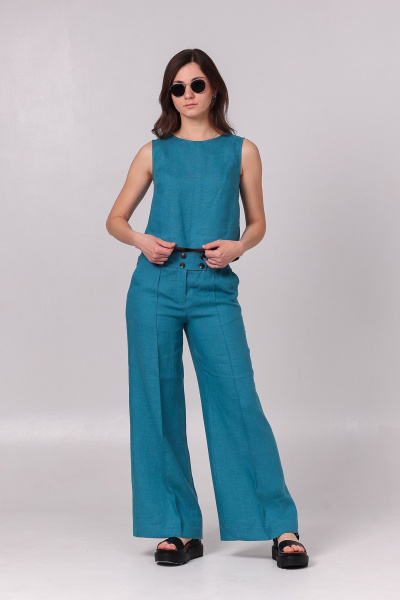 Брюки, топ Соджи 619 светло-бирюзовый - фото 4