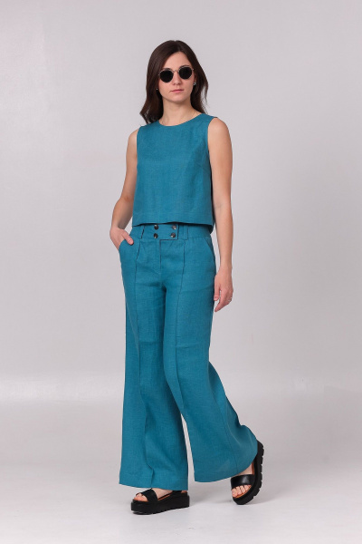 Брюки, топ Соджи 619 светло-бирюзовый - фото 3