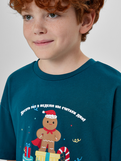 Брюки, джемпер Mark Formelle 563337/25-37273ПП-0 зеленый_праздничные_печеньки_на_зеленом_3_сл_на_по - фото 3