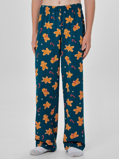 Брюки, джемпер Mark Formelle 563337/25-37274ПП-0 зеленый_праздничные_печеньки_на_зеленом_3_сл_на_по - фото 3