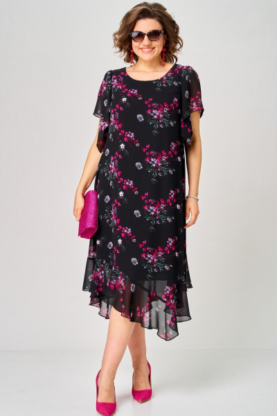 Платье EVA GRANT 7236 черный-фуксия - фото 15