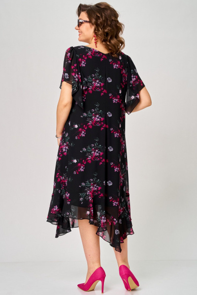Платье EVA GRANT 7236 черный-фуксия - фото 12