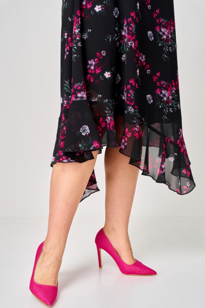 Платье EVA GRANT 7236 черный-фуксия - фото 10