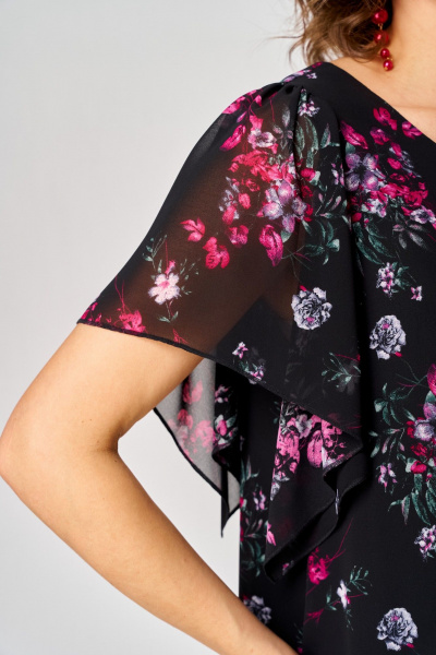 Платье EVA GRANT 7236 черный-фуксия - фото 9